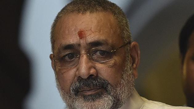 Union Minister of Animal Husbandry, Dairying and Fisheries, Giriraj Singh, initially posted his comments on population explosion on social media and later spoke to the media.(HT FILE PHOTO.)