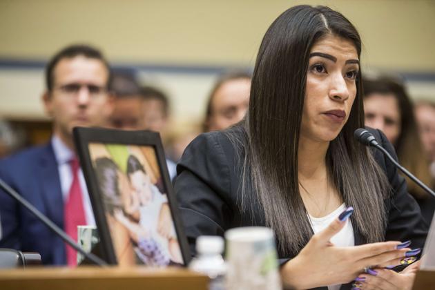 WASHINGTON, DC - JULY 10: Yazmin Juarez, whose 19-month-old daughter Mariee died after detention by ICE, testifies during a House Oversight and Reform subcommittee on Civil Rights and Civil Liberties hearing discussing migrant detention centers' treatment of children on Capitol Hill.(AFP)