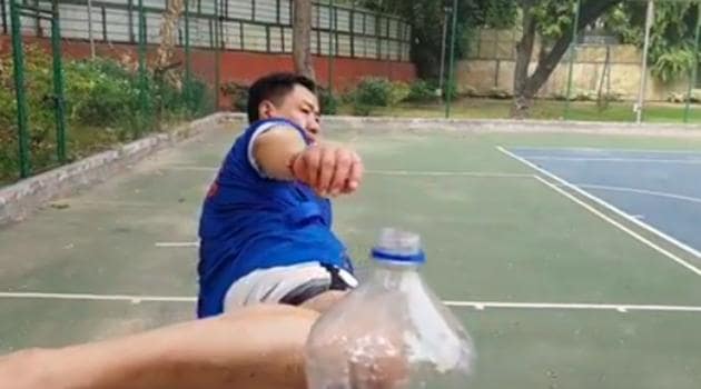 He also shared a video of the challenge on Facebook. (Instagram/kiren.rijiju) He also shared a video of the challenge on Facebook. (Instagram/kiren.rijiju)