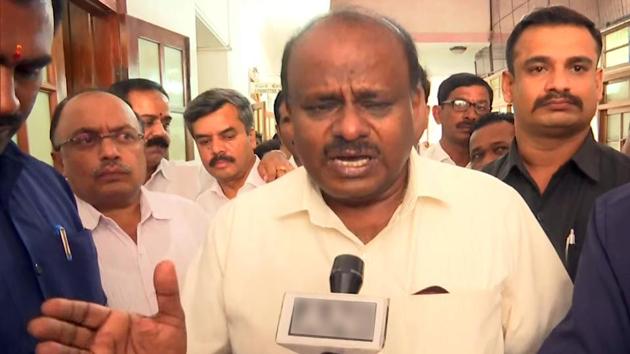 Karnataka Chief Minister H D Kumaraswamy said he would seek a trust vote and asked Speaker KR Ramesh Kumar to fix the time for it. This came soon after the Supreme Court posted the rebel MLAs’ case for hearing on July 16 and banned the Speaker from deciding on disqualification or resignations till then. (ANI) Karnataka Chief Minister H D Kumaraswamy said he would seek a trust vote and asked Speaker KR Ramesh Kumar to fix the time for it. This came soon after the Supreme Court posted the rebel MLAs’ case for hearing on July 16 and banned the Speaker from deciding on disqualification or resignations till then. (ANI)