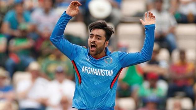 Rashid Khan in action during the 2019 Cricket World Cup for Afghanistan.(Action Images via Reuters)