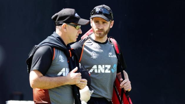 New Zealand skipper Kane Williamson and head coach Gary Stead during nets at the Lord's Cricket Ground.(Action Images via Reuters)