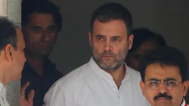 Congress leader Rahul Gandhi leaves after appearing before a metropolitan magistrate's court in the hearing of a defamation case filed against him by Ahmedabad District Cooperative Bank and its chairman Ajay Patel, in Ahmedabad on Friday, July 12. (Siddharaj Solanki / Hindustan Times) Congress leader Rahul Gandhi leaves after appearing before a metropolitan magistrate's court in the hearing of a defamation case filed against him by Ahmedabad District Cooperative Bank and its chairman Ajay Patel, in Ahmedabad on Friday, July 12. (Siddharaj Solanki / Hindustan Times)