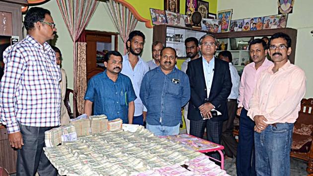 V. Lavanya, a Mandal Revenue Officer (MRO) of Keshampet in Ranga Reddy district of Telangana, was taken into custody and produced before a magistrate after Rs 93.5 lakh in cash, and gold was recovered from her residence by Telangana’s Anti-Corruption Bureau (ACB). (ANI) V. Lavanya, a Mandal Revenue Officer (MRO) of Keshampet in Ranga Reddy district of Telangana, was taken into custody and produced before a magistrate after Rs 93.5 lakh in cash, and gold was recovered from her residence by Telangana’s Anti-Corruption Bureau (ACB). (ANI)