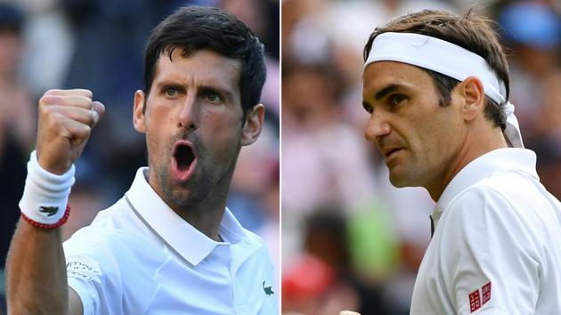 Novak Djokovic and Roger Federer (R).(AFP)