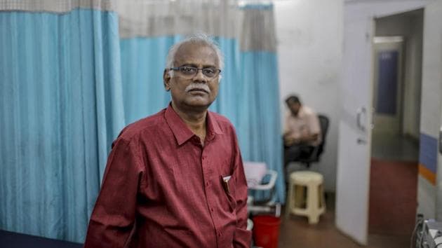 T.N. Ravisankar, chairman of Sudar Hospitals, at one of Sudar’s clinics in Chennai. Treating patients will “depend on God’s mercy” if water supplies in India’s fourth-largest metropolis aren’t replenished shortly, Ravisankar said. Piped water at his hospitals has already dried up, and even the more expensive water trucks he now relies on may be unavailable soon in the state of Tamil Nadu. (Dhiraj Singh / Bloomberg)