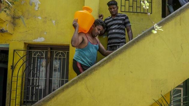 In Chennai, Ravisankar said a long-term solution is needed. Rainfall in southern India this week was 30% below normal levels, according to the India Meteorological Department. “Right now, there’s an emergency so the government is bringing water by trains,” Ravisankar said, referring to supplies that are typically reserved for drinking water instead of hospitals. “But beyond this? It’s all left to nature.” (Dhiraj Singh / Bloomberg)