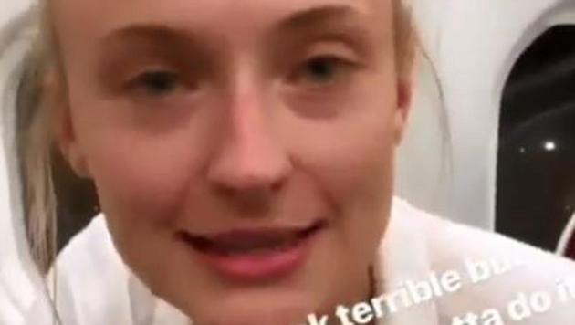 Sophie Turner has attempted the viral bottle cap challenge.