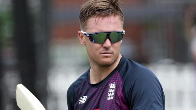 England's Jason Roy attends a training session ahead of the Cricket World Cup final match(AP)