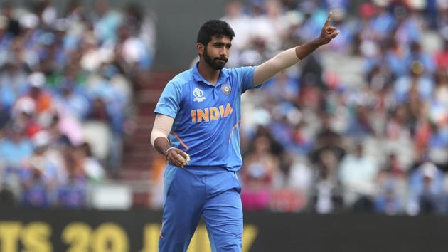 India's Jasprit Bumrah during a World Cup match(AP)