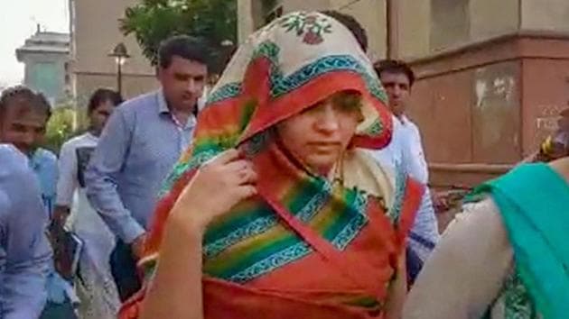 Apoorva Shukla, arrested for killing her husband Rohit Shekhar Tiwari, the son of late veteran politician N D Tiwari, has taken to reading tarot cards in Tihar Jail.(PTI Photo)