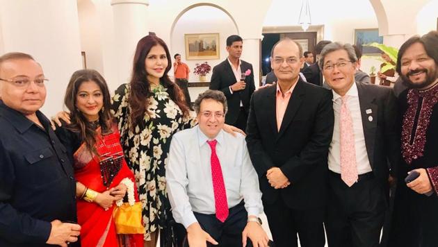 MK Sanghi (extreme left), Nisha JamVwal (third from left), KRS Jamwal, Sanjay Bhatia, CG Michio Harada and Roop Kumar Rathod.