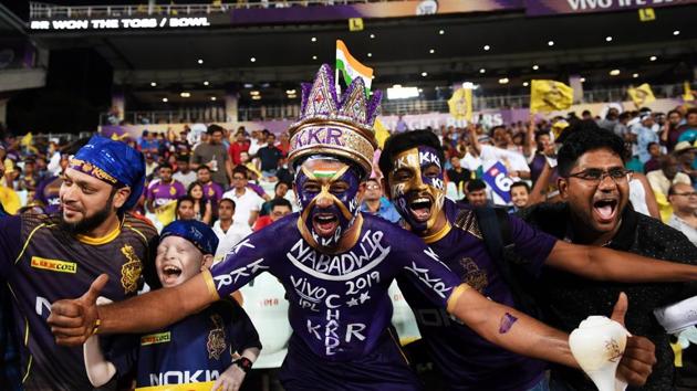 Kolkata Knight Riders's fans cheer for the team during the 2019 Indian Premier League.(AFP)