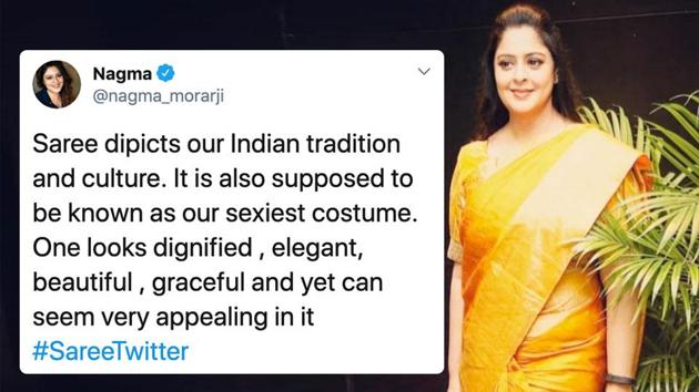 #SareeTwitter trends as women share their pictures wearing Saree’s.(Twitter)