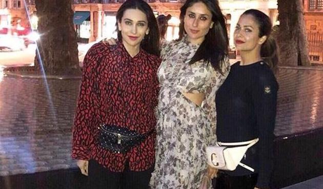 Best friends Amrita Arora, Karisma Kapoor and Kareena Kapoor Khan pose for a picture. Best friends Amrita Arora, Karisma Kapoor and Kareena Kapoor Khan pose for a picture.