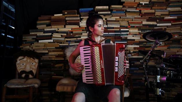 Tamar Lehman, a 32-year-old social counsellor for young adults, comes to the station to practise dancing and play her accordion. “I felt this building is just like the people I work with - they may appear totally confused within themselves, not understood, bizarre, but the more you learn about the people and their inner structure you slowly become more familiar with their inner world, with all its craziness, and you see the beauty,” Lehman said. (Corinna Kern / REUTERS) Tamar Lehman, a 32-year-old social counsellor for young adults, comes to the station to practise dancing and play her accordion. “I felt this building is just like the people I work with - they may appear totally confused within themselves, not understood, bizarre, but the more you learn about the people and their inner structure you slowly become more familiar with their inner world, with all its craziness, and you see the beauty,” Lehman said. (Corinna Kern / REUTERS)
