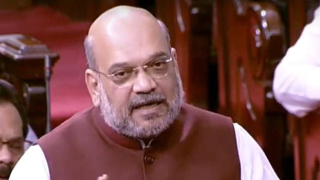 Union home minister Amit Shah speaks at the Rajya Sabha in New Delhi on Wednesday, July 17, 2019.(ANI)