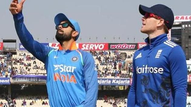 File photo of Virat Kohli and Eoin Morgan(BCCI Photo)