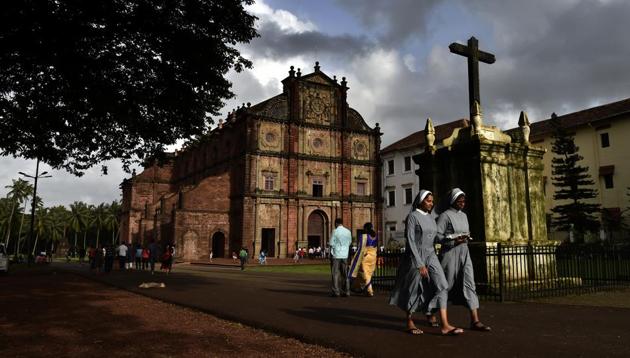 The basilica holds the mortal remains of St. Francis Xavier. The church is located in Old Goa (Ajay Aggarwal/HT PHOTO) The basilica holds the mortal remains of St. Francis Xavier. The church is located in Old Goa (Ajay Aggarwal/HT PHOTO)