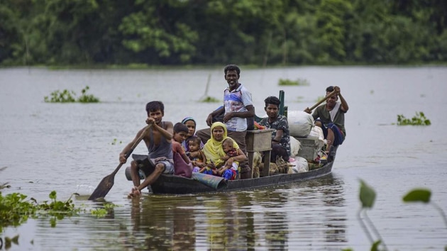 As compared to 30 deaths this year, 45 people died in floods in 2018, 85 in 2017 and 38 people in 2016, according to Assam government data.(HT Photo)