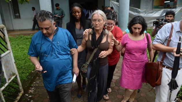 Fiona MacKeown (C), the mother of murdered British schoolgirl Scarlett Keeling, looks on as she leaves the Childrens Court in Panaji, on September 23, 2016. The Bombay High Court at Goa has sentenced a beach shack owner Samson D’Souza to ten years rigorous imprisonment and ₹2.60 lakh fine for drugging and sexually assaulting British Teenager Scarlett Keeling before leaving her to die 10 years ago on a South Goa beach. (AFP File) Fiona MacKeown (C), the mother of murdered British schoolgirl Scarlett Keeling, looks on as she leaves the Childrens Court in Panaji, on September 23, 2016. The Bombay High Court at Goa has sentenced a beach shack owner Samson D’Souza to ten years rigorous imprisonment and ₹2.60 lakh fine for drugging and sexually assaulting British Teenager Scarlett Keeling before leaving her to die 10 years ago on a South Goa beach. (AFP File)