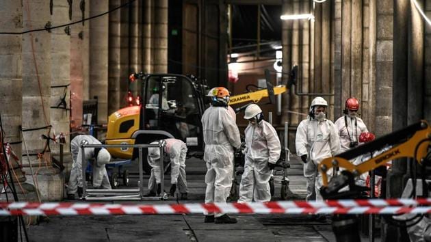 “Nothing is thrown away,” Villeneuve said, adding that analysis of each piece will help provide an ultra-precise scientific picture of the cathedral ahead of the restoration. “The site is not just a place for architects but for scientists and researchers,” he said. “A catastrophe took place, but it will bring a lot of new knowledge.” (Stephane de Sakutin / Pool / AFP) “Nothing is thrown away,” Villeneuve said, adding that analysis of each piece will help provide an ultra-precise scientific picture of the cathedral ahead of the restoration. “The site is not just a place for architects but for scientists and researchers,” he said. “A catastrophe took place, but it will bring a lot of new knowledge.” (Stephane de Sakutin / Pool / AFP)