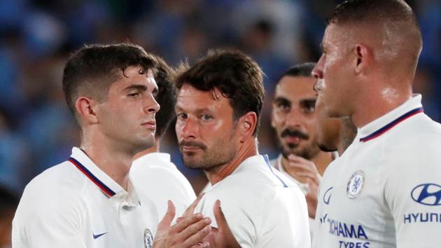 Christian Pulisic (L) with Ross Barkley after the match in Yokohama. (REUTERS)