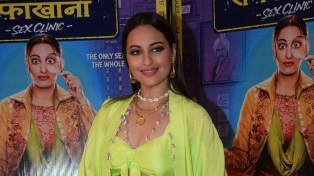 Actor Sonakshi Sinha during the promotion of her upcoming film Khandaani Shafakhana.(IANS)