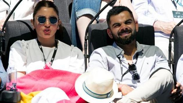 This handout photo taken and released by Tennis Australia shows Indian cricket captain Virat Kohli and his wife Anushka Sharma (AFP) This handout photo taken and released by Tennis Australia shows Indian cricket captain Virat Kohli and his wife Anushka Sharma (AFP)