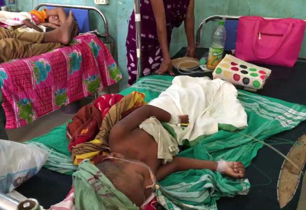 Children admitted in hospital as they suffering from Japanese Encephalitis (JE), in Dibrugarh. (ANI Photo) Children admitted in hospital as they suffering from Japanese Encephalitis (JE), in Dibrugarh. (ANI Photo)