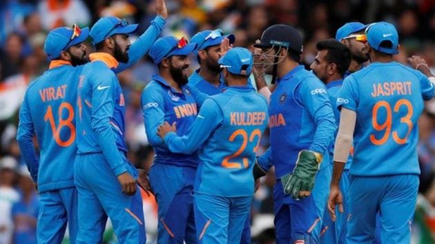 File image of players of India cricket team celebrating after the fall of a wicket.(Action Images via Reuters)