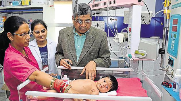 The baby was taken to the civil hospital, from where she was referred to the Postgraduate Institute of Medical Education and Research (PGIMER) in Chandigarh. (Image used for representational purpose).(HT FILE PHOTO.)
