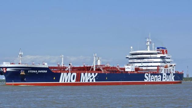 In this May 5, 2019 photo issued by Karatzas Images, showing the British oil tanker Stena Impero at unknown location, which is believed to have been captured by Iran.(AP)