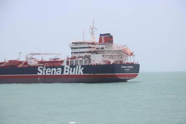 Stena Impero, a British-flagged vessel owned by Stena Bulk, is seen at Bander Abass port, in this undated handout photo. Image used for representational purpose only.(Reuters)