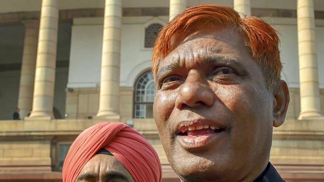 In this file photo, Ram Chandra Paswan, Lok Janshakti Party leader and brother of Union minister Ram Vilas Paswan, speaks to media at Parliament House. Paswan passed away at RML Hospital in New Delhi on Sunday, July 21, 2019. (PTI)