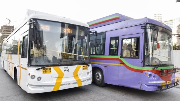 File photo of air-conditioned BEST buses. (Kunal Patil/HT File Photo) File photo of air-conditioned BEST buses. (Kunal Patil/HT File Photo)