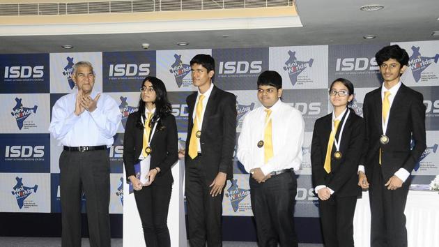 The Team India members which came up to the Semi-Finals in Mini Worlds Chennai 2019 debating tournament in Chennai, India, on Sunday, July 21, 2019.(Gnanamani / Hindustan Times)