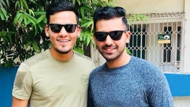 A file photo of Deepak Chahar and Rahul Chahar.(Twitter)