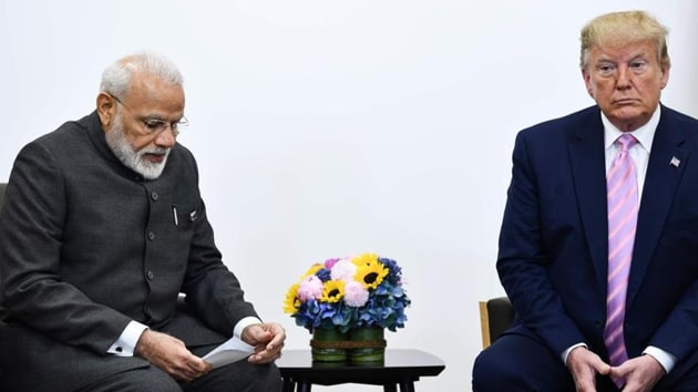 Prime Minister Narendra Modi (L) with US President Donald Trump during the G20 Osaka Summit in Osaka on June 28, 2019.(AFP file photo)