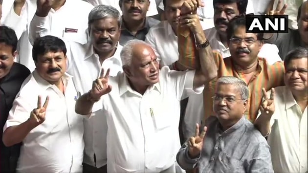 BJP leader BS Yeddyurappa said that a “new era of development starts now”.(Photo ANI)