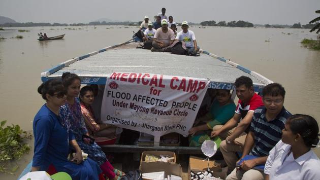 In flood-hit Assam, boat clinics bring respite to many. The boat clinics in flood-hit Goroimari have become a lifeline for the people living in Morigaon where several affected by the heavy rains are also suffering from diarrhoea and fever. (Anupam Nath / AP File) In flood-hit Assam, boat clinics bring respite to many. The boat clinics in flood-hit Goroimari have become a lifeline for the people living in Morigaon where several affected by the heavy rains are also suffering from diarrhoea and fever. (Anupam Nath / AP File)