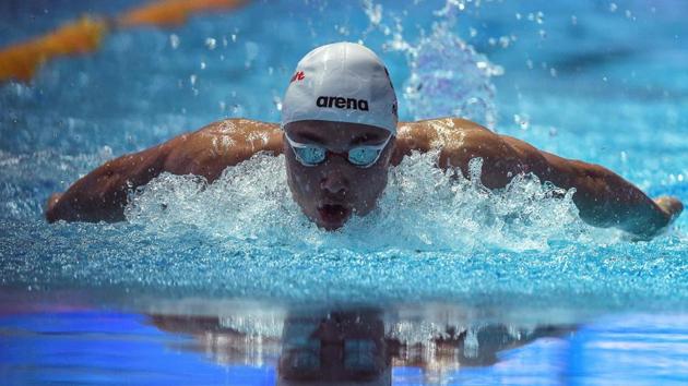 Hungary's Kristof Milak competes in the final of the men's 200m butterfly event.(AFP)