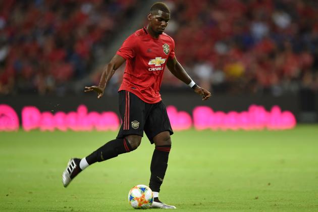 Paul Pogba during the International Champions Cup football match between Manchester United and Inter Milan in Singapore.(AFP)