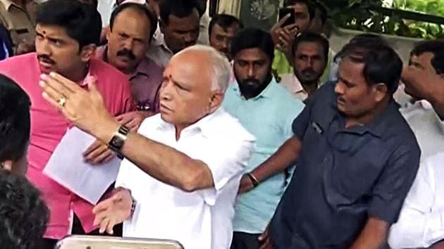 A senior party leader said in New Delhi that the BJP would take a final call after assessing the situation. A second senior leader said in Bengaluru that the party may wait for speaker KR Ramesh Kumar’s final decision on the rebel lawmakers. (ANI Photo)