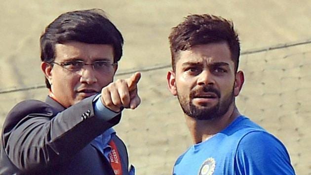 File image of former India skipper Sourav Ganguly (L) and current captain Virat Kohli.(PTI)