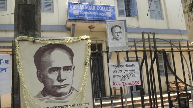 The Bharatiya Janata Party in Kolkata claims to have gained about 250 members from among the students of Vidyasagar College.(Samir Jana/HT Photo)