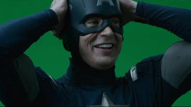 Chris Evans in the Avengers Endgame blooper reel.