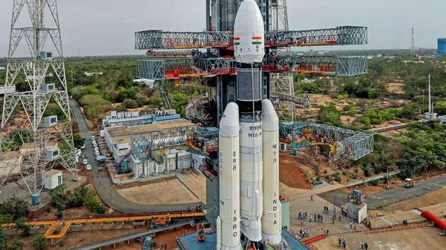 India’s heaviest launch vehicle, the GSLV Mark III, placed the Chandrayaan-2 in a 169.7km x 45,475 km after launch.(HT Photo)