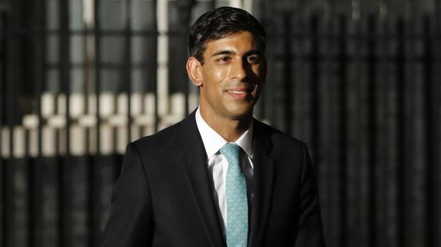 Britain's newly-appointed Chief Secretary to the Treasury Rishi Sunak leaves 10 Downing Street in London. Sunak is the son-in-law of Infosys founder N R Narayana Murthy.(AFP)