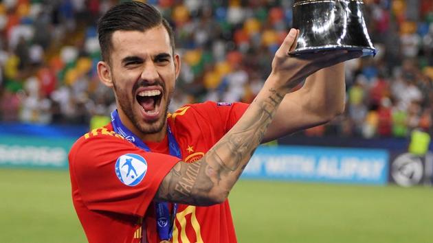 Spain's Dani Ceballos poses with the trophy as he celebrates winning the UEFA European Under-21 Championship.(REUTERS) Spain's Dani Ceballos poses with the trophy as he celebrates winning the UEFA European Under-21 Championship.(REUTERS)